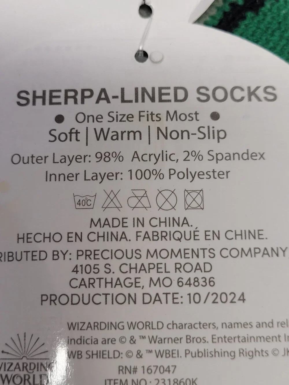 Harry Potter Slytherin Green & Gray Socks